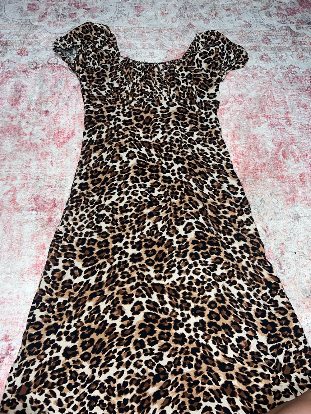 As U Wish Leopard Print Midi Dress